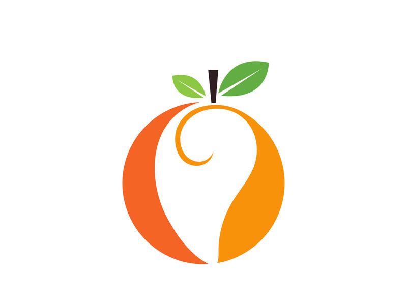 Mango in flat style. Mango vector logo. Mango