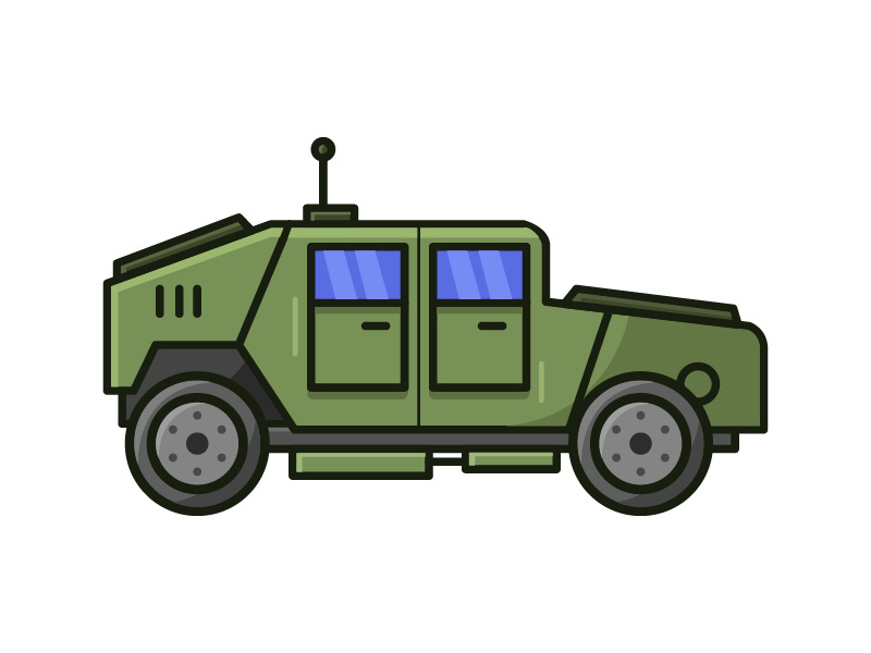 Illustrated military jeep