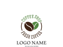 Coffee bean icon vector illustration template