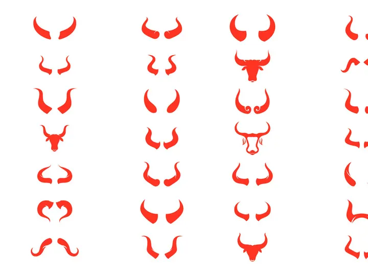 Horn Bull Red Devil Vector Logo element