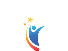 People star logo design to achieve a success or dream.