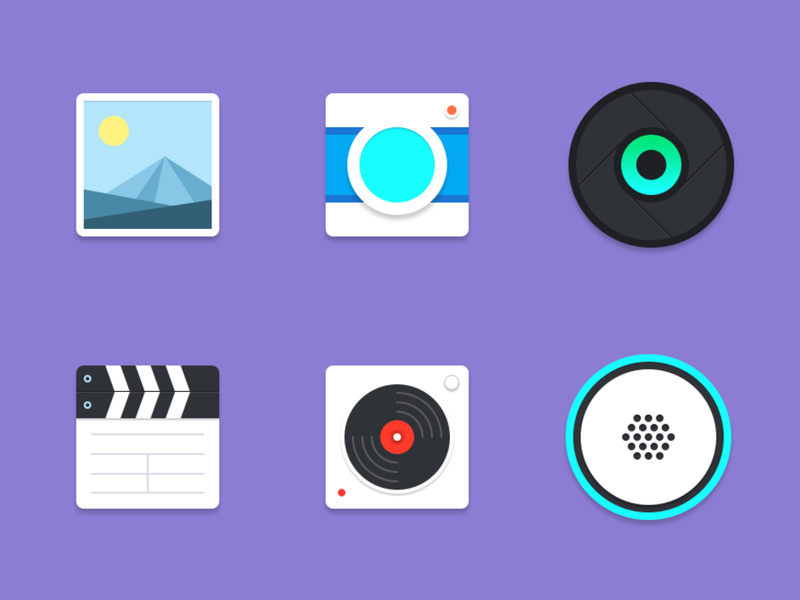 Material multimedia icons