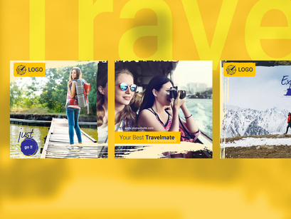 Travel Social Media Post - yellow color theme