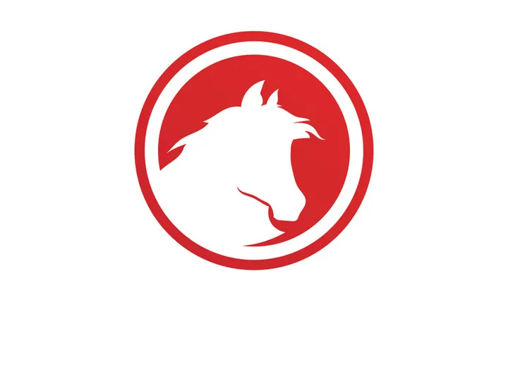 Horse red circle logo template