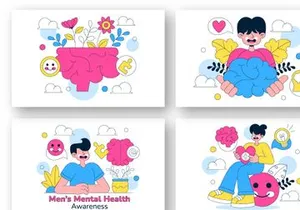 10 Men's Mental Health Awareness Illustration