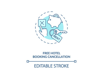 Free hotel booking cancellation concept icon preview picture
