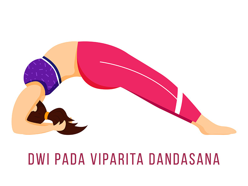 Dwi Pada Viparita Dandasana flat vector illustration