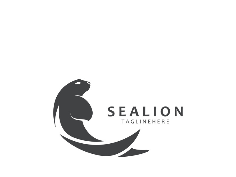 Sea lion mammal logo design animal sea illustration template