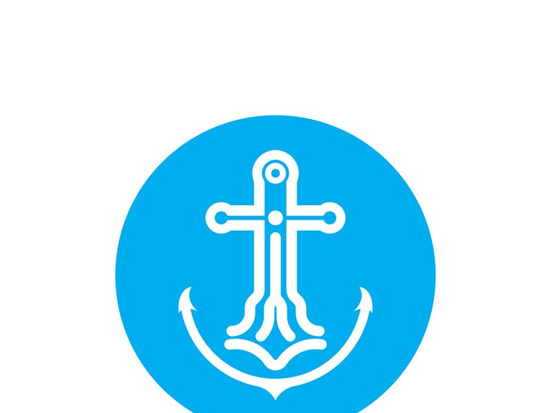 Anchor logo icon boat ship marine navy design vector