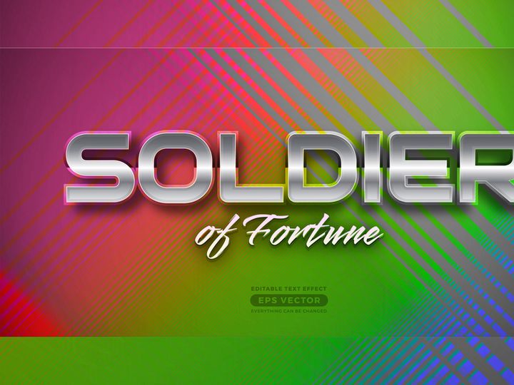Soldier editable text effect style with vibrant theme concept for trendy flyer, poster and banner template promotion