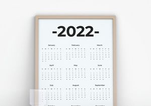 2022 Modern Minimalist Printable Wall Calendar,