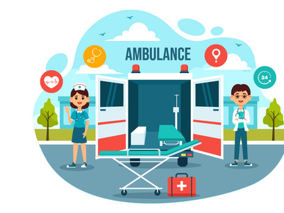 10 Ambulance Car Illustration