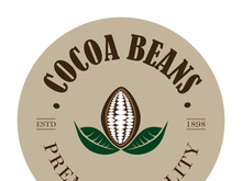 cocoa logo,cocoa bean,cocoa tree,cocoa branches and leaves,chocolate mix on white background,vintage,modern,simple,minimalist icon illustration template design vector