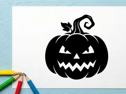 Labu Jack-o'-Lantern Halloween dengan Wajah Seram untuk Dekorasi Musim Gugur