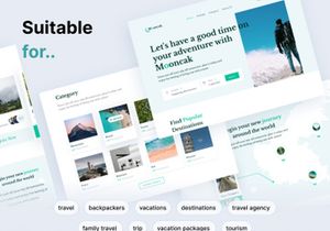 Mooncak Travel Landing Page UI Kit