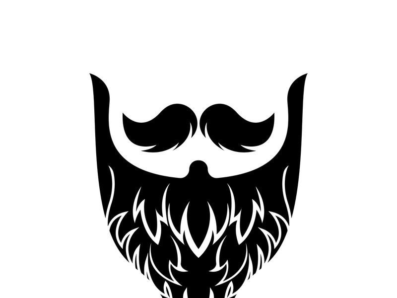 Beard icon logo and mustache vector illustration design symbol