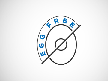 Egg free labels badge logo sign for food package seal. 100 percent egg free flat vector illustration preview picture