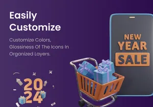 New year 2024 3D Illustration