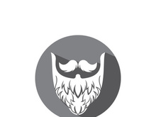 Beard icon logo and mustache vector illustration design symbol