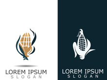 Corn simple logo design agriculture farming vector template
