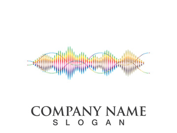 Sound waves vector illustration design template preview picture