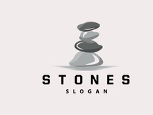 Stone Logo, Premium Elegant Design, Stone Balance Vector