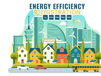 9 Energy Efficiency in the City Illustration