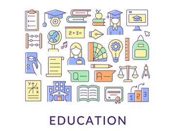 Education abstract color concept layout with headline preview picture