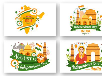 20 Happy Independence Day India Illustration