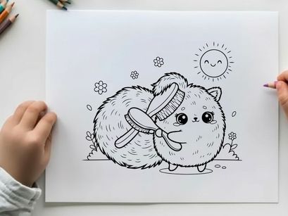 Cute hamster brushing teeth vector illustration flat design