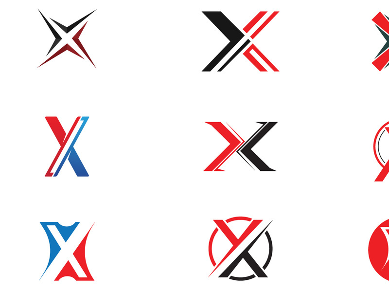 X cross letter initial logo vector