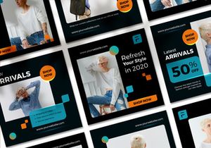 Fashion Sale Social Media template Lush Lava theme