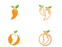 Mango in flat style. Mango vector logo. Mango