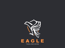 Eagle Bird Logo, Falcon Flying Soaring Geometric Logotype concept symbol design