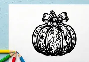 Decorative Halloween Pumpkin with Bow for Fall Celebrations