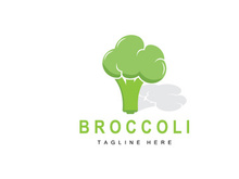 Broccoli Logo Design, Green Vegetable Vector, Broccoli Wallpaper, Vegetable Supermarket Illustration Garden Product Brand