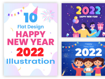 10 Happy New Year 2022 Background Template Illustration preview picture