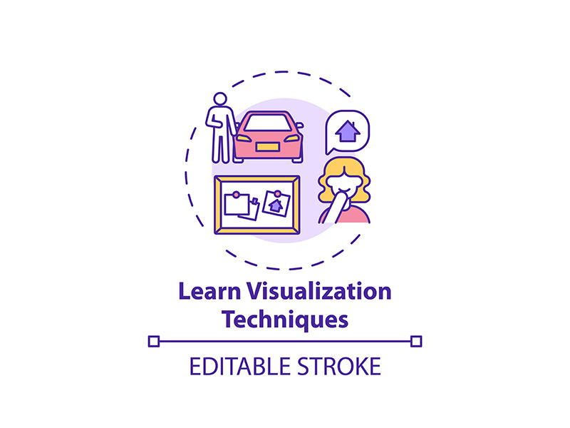 Learn visualization technique concept icon