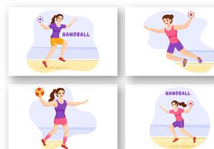12 Handball Sports Illustration