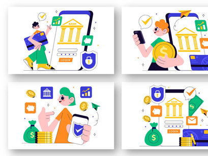 10 Online Banking Illustration