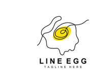 Egg logo design template. Natural Food Vector Of Egg Laying Animals. Line Art Design Logotype.