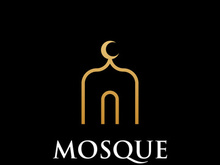 Unique,modern and creative luxury mosque logo with monogram.Logo for islamic,ramadan,company.