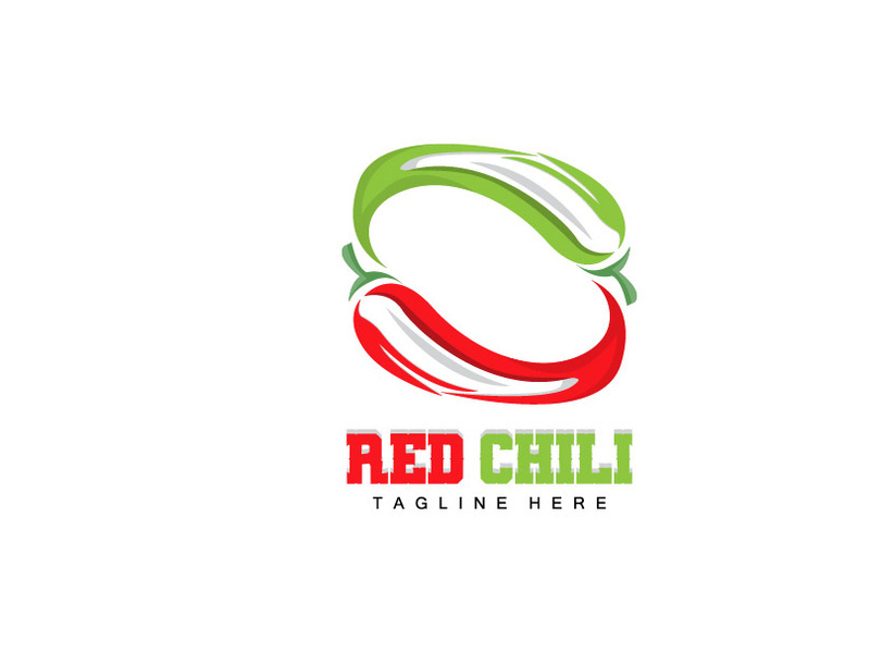 Red Chili Logo, Hot Chili Peppers Vector, Chili Garden House Illustration, Company Product Brand Illustration