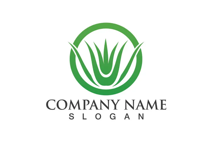 Aloe vera logo vector ilustration template