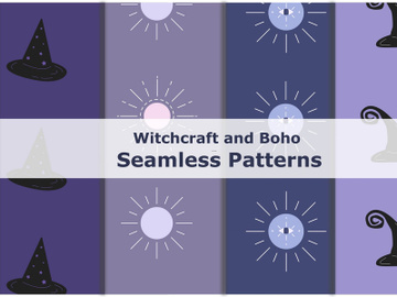 Magical and Boho Vector Seamless Patterns Pack preview picture