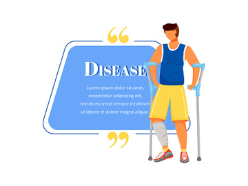 Disease flat color vector character quote preview picture