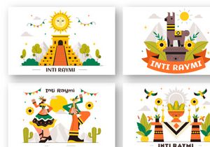 8 Inti Raymi Vector Illustration