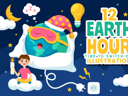 12 Earth Hour Day Illustration