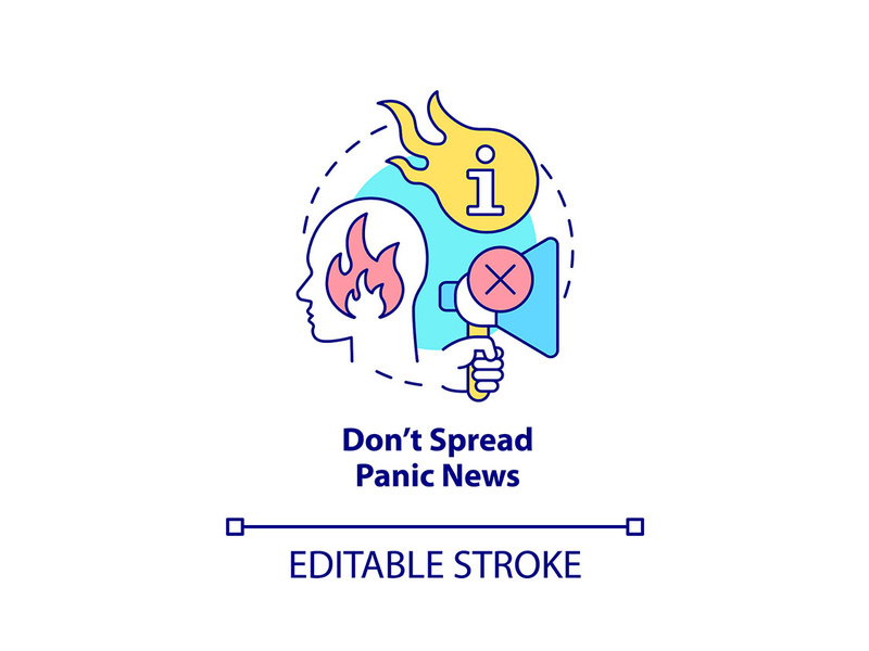 Do not spread panic news concept icon