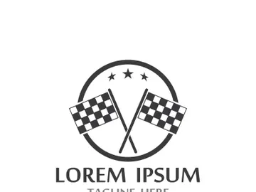 Creative and modern racing flag logo design. preview picture